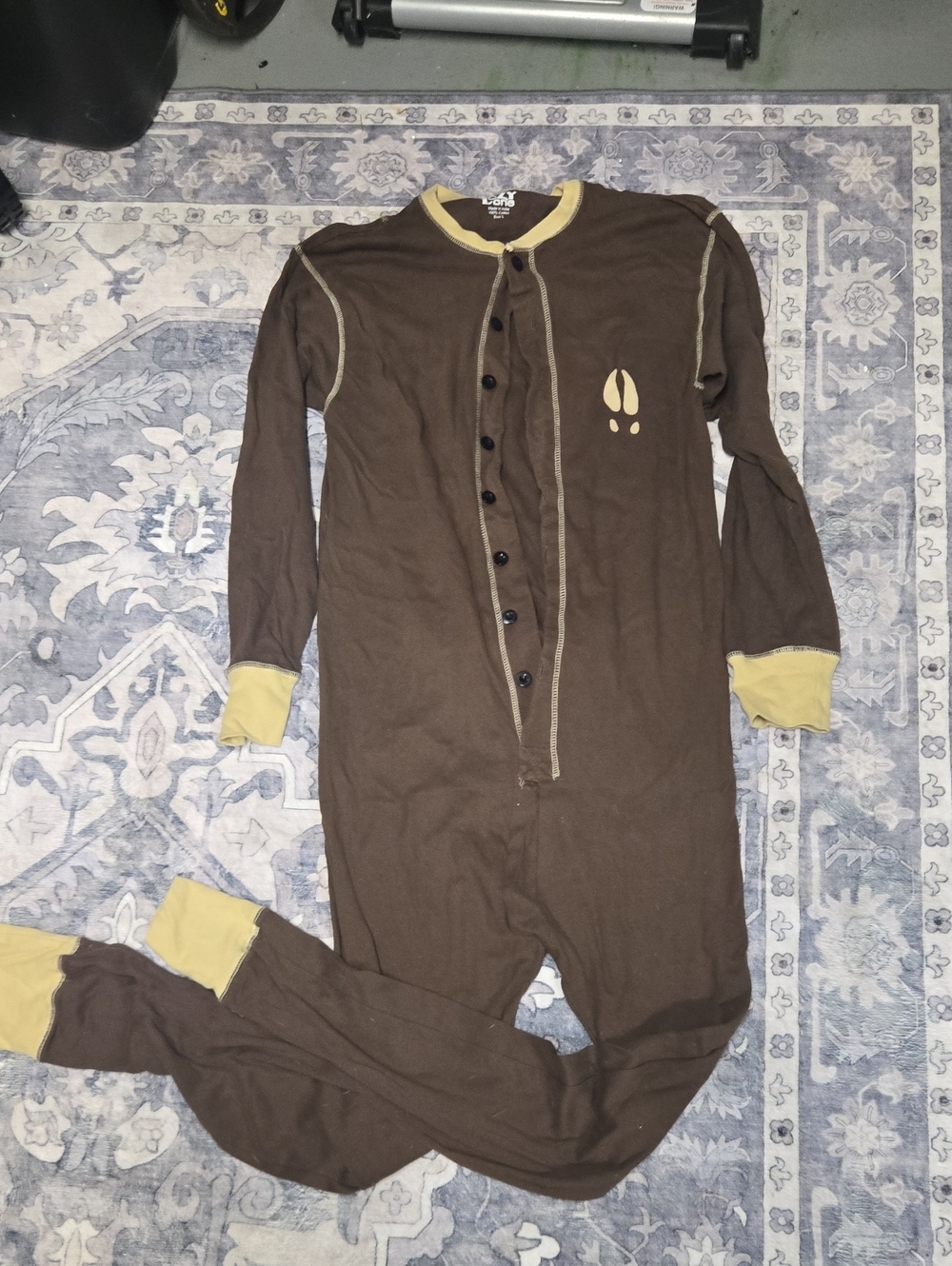 Lazy One Brown and Yellow Women’s Onesie Pajama